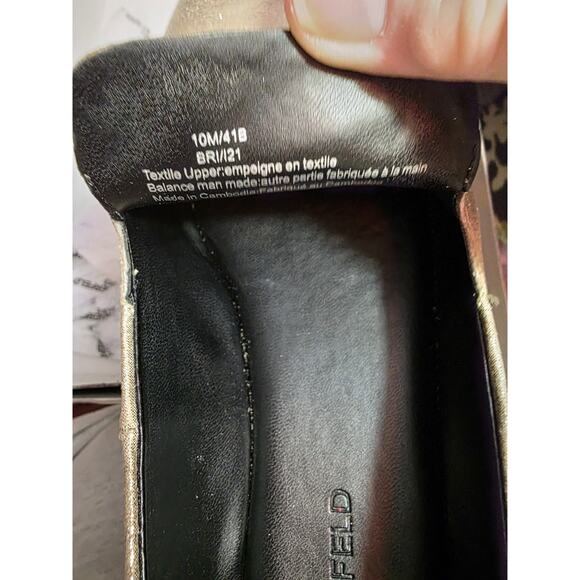 Karl Lagerfeld Paris Bri Loafer Flats Slip On Shoes Cream Rhinestone Womens 10 M - Picture 9 of 16